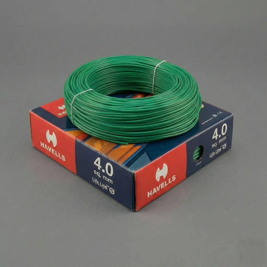 Havells 4.0sq mm wire - green color Havells wires