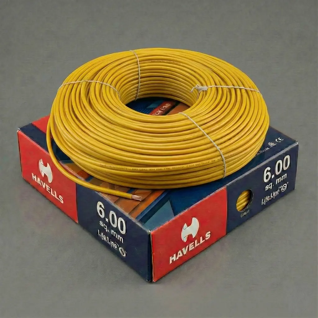 Havells 6.0sq mm wire - yellow color Havells wires