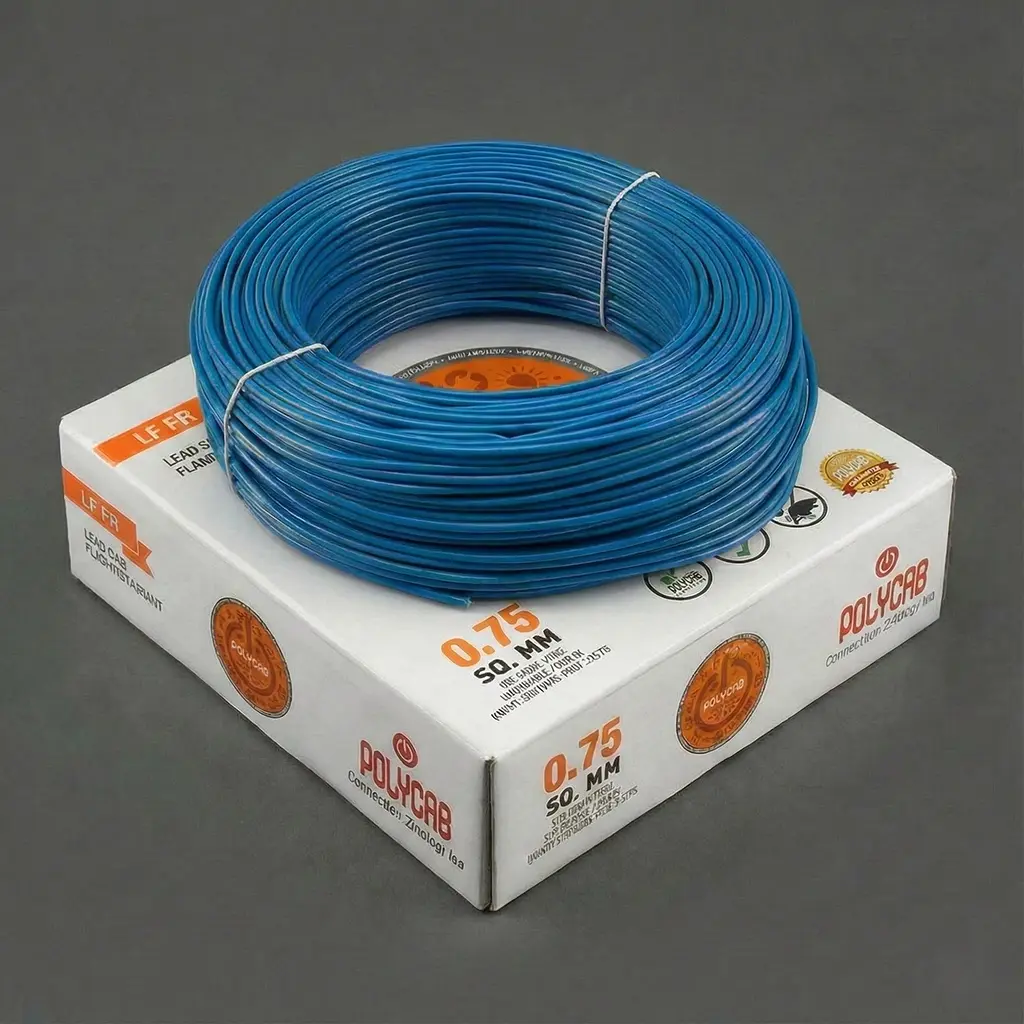 Polycab 075mm wire - blue color Polycab wires
