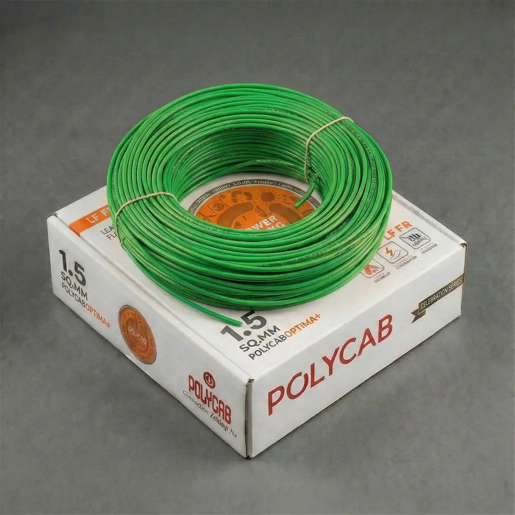 Polycab 1.5 sqmm - green color wire Polycab wires