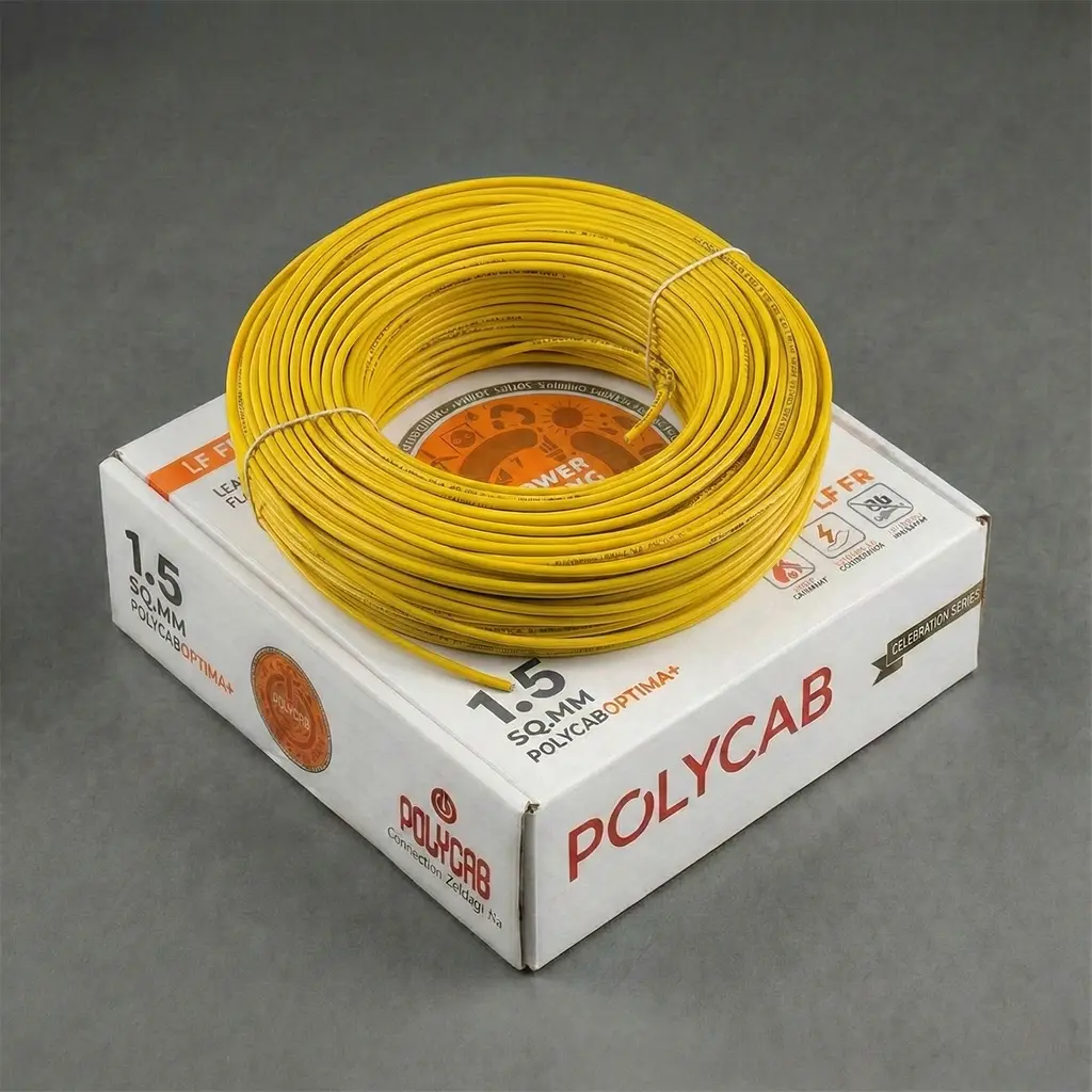 Polycab 1.5 sqmm - yellow color wire Polycab wires