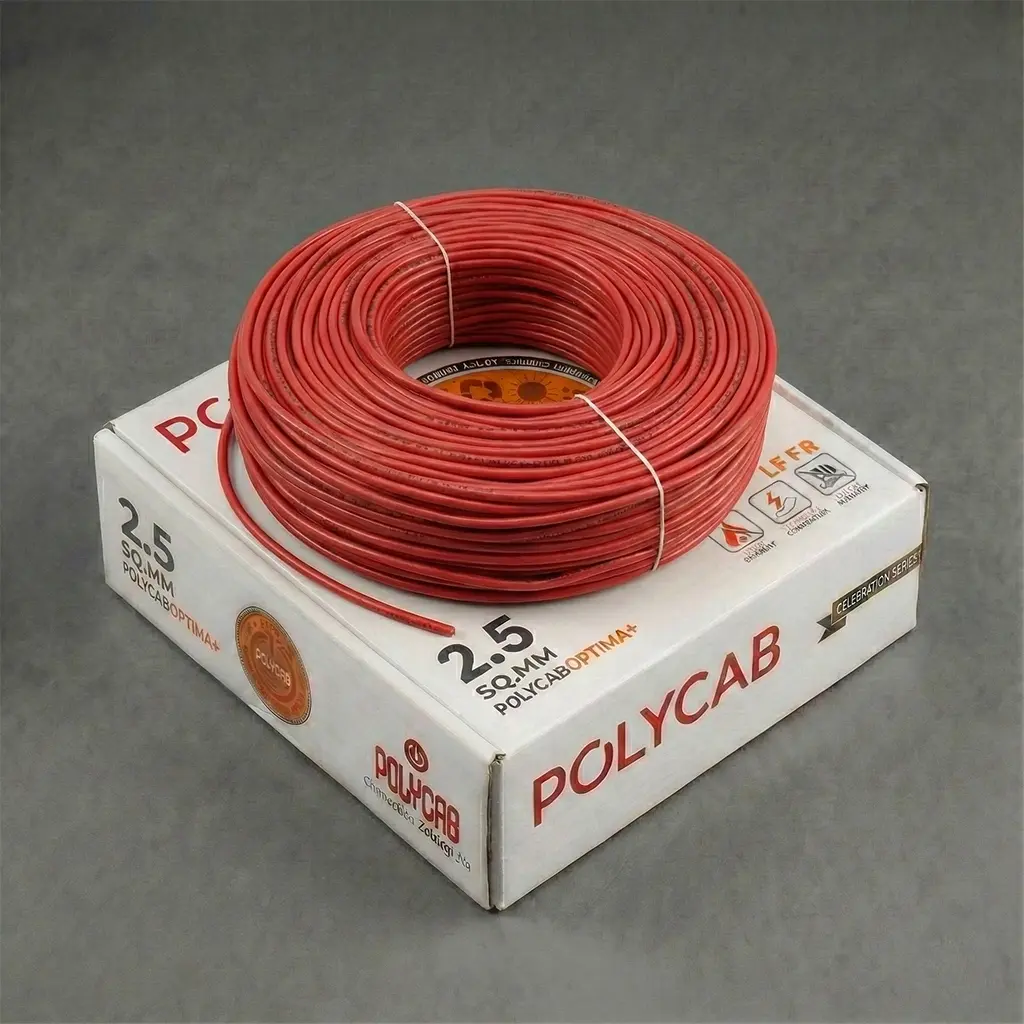 Polycab 2.5 sqmm - red color wire Polycab wires