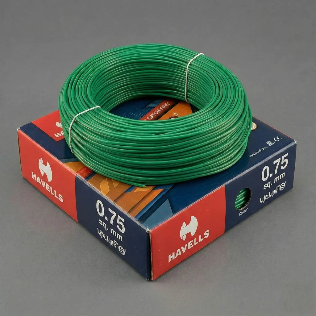Havells 0.75sqmm wire - green color wire shop near me