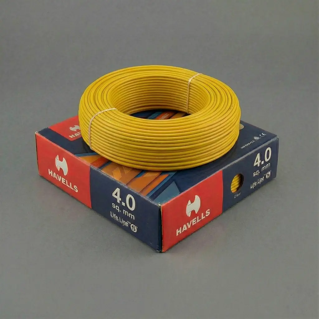 Havells 4.0sq mm wire - yellow color wire shop near me