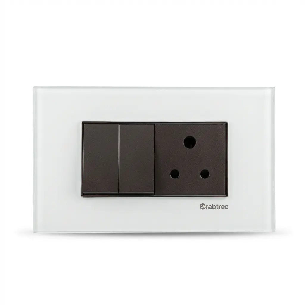 Havells Signia Glass Plate - Igloo White switch shop near me